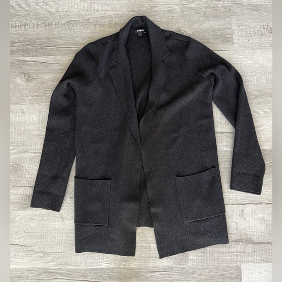 Express Sweaters - Express black sweater blazer with herringbone pattern, size XS.